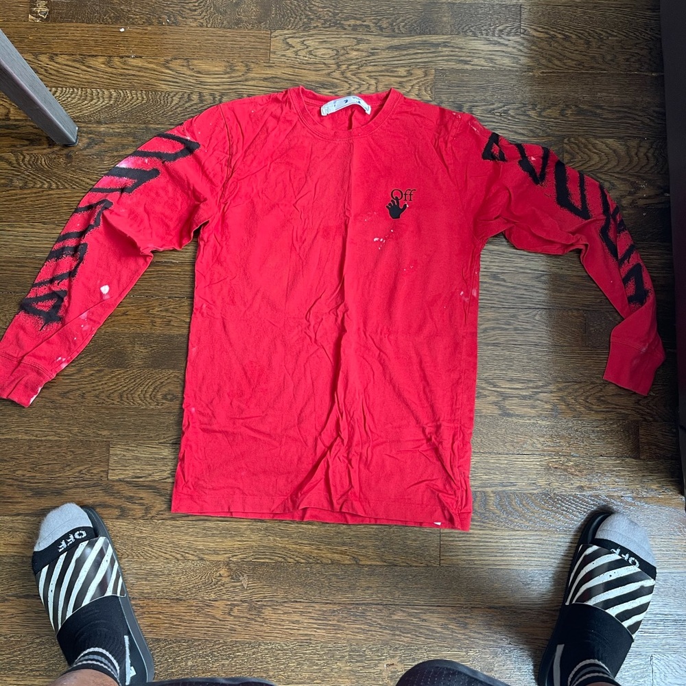 Authentic used off white  long sleeve t-shirt